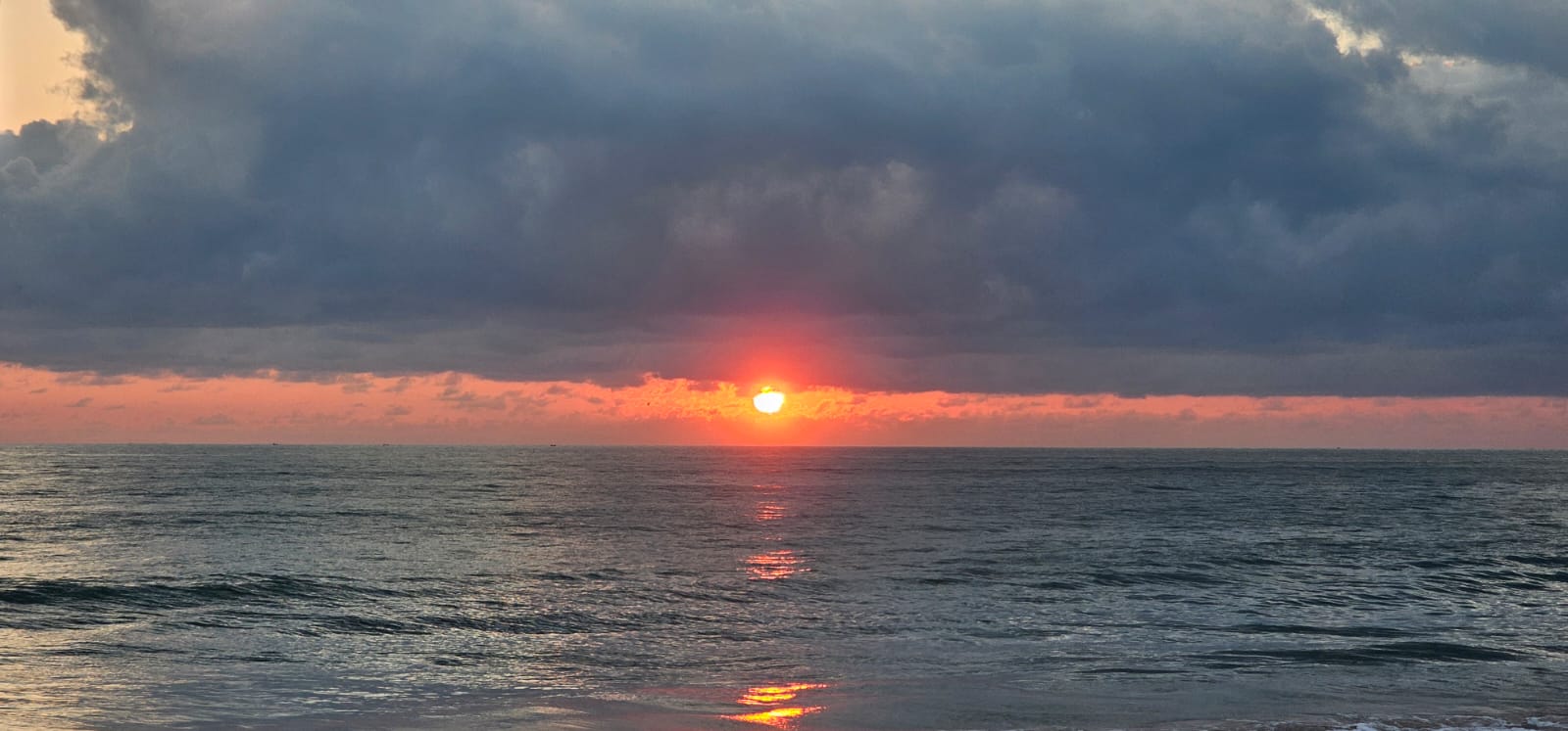 Sunset over the ocean on the south coast